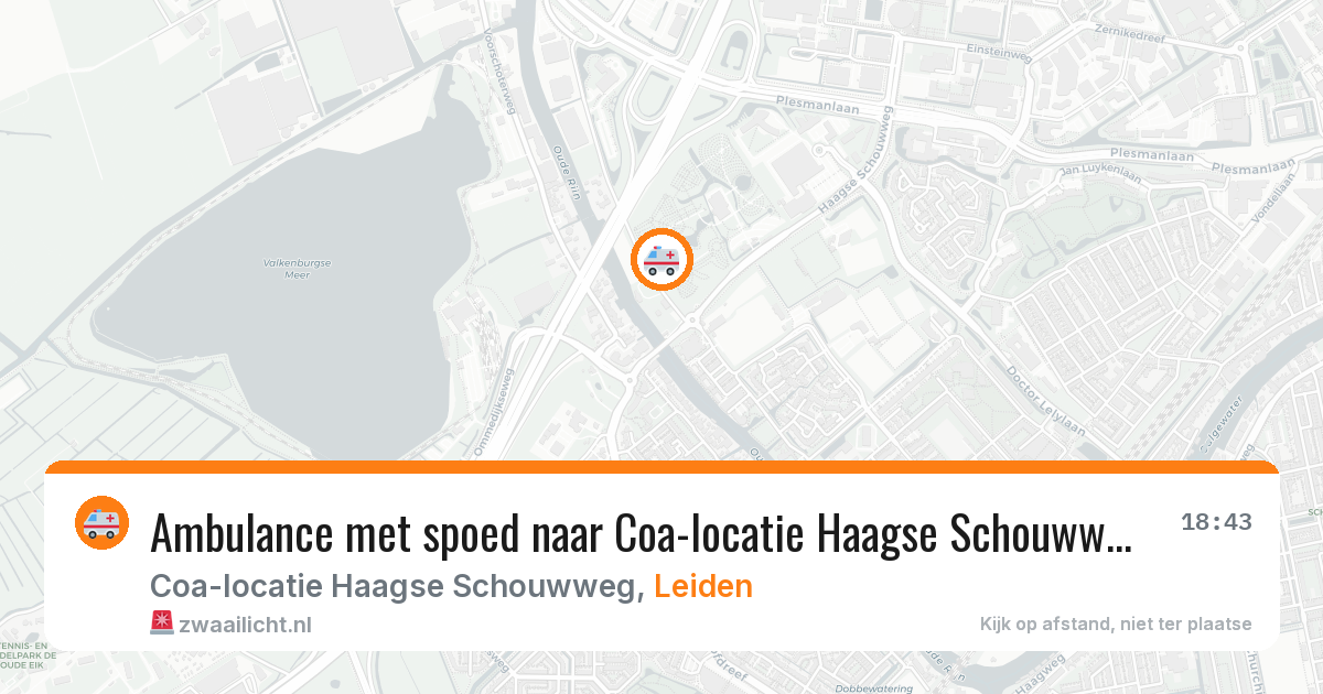 Ambulance met spoed naar Coa-locatie Haagse Schouwweg in Leiden — 6 feb 2026