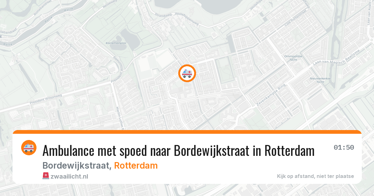Ambulance met spoed naar Bordewijkstraat in Rotterdam — 29 jun 2026