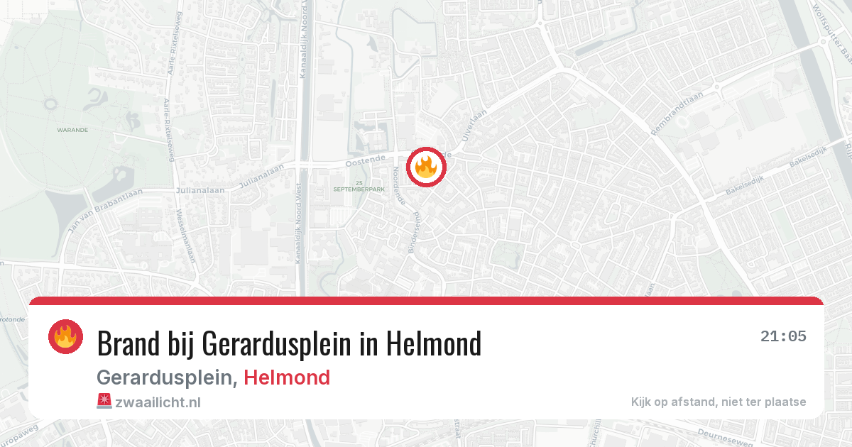 Brand bij Gerardusplein in Helmond — 17 mrt 2026
