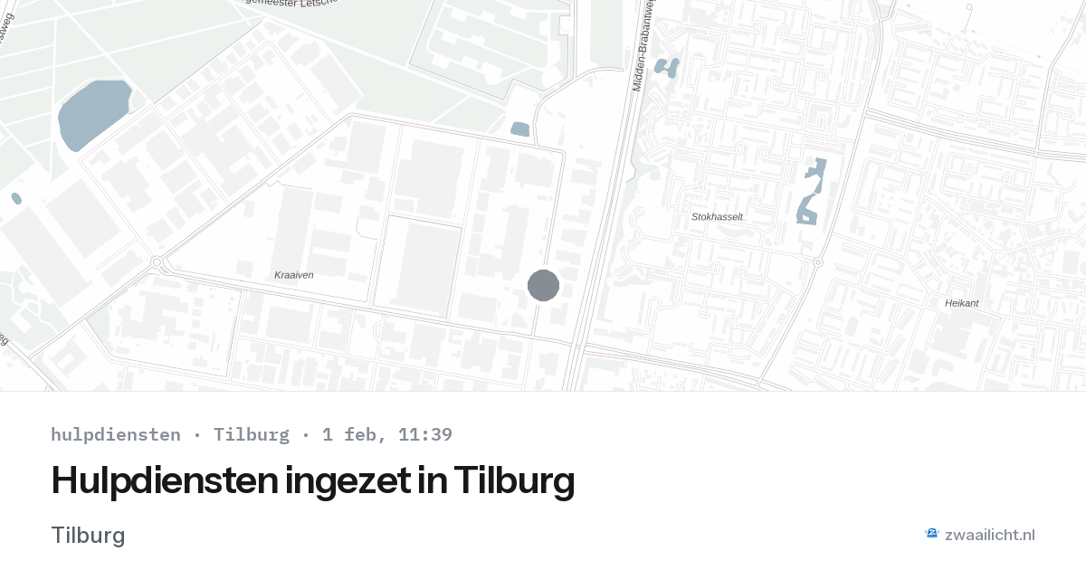 Hulpdiensten ingezet in Tilburg — 1 feb 2026 | 🚨 Zwaailicht.nl