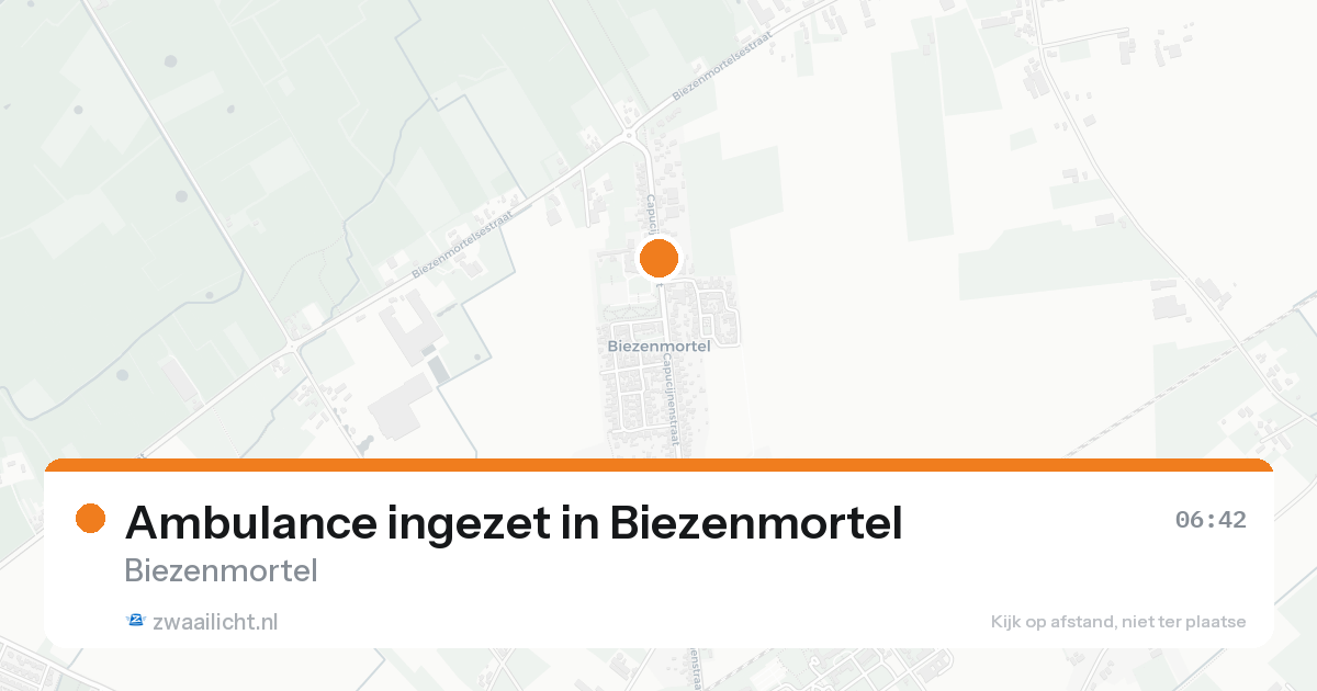 Ambulance ingezet in Biezenmortel — 9 aug 2026