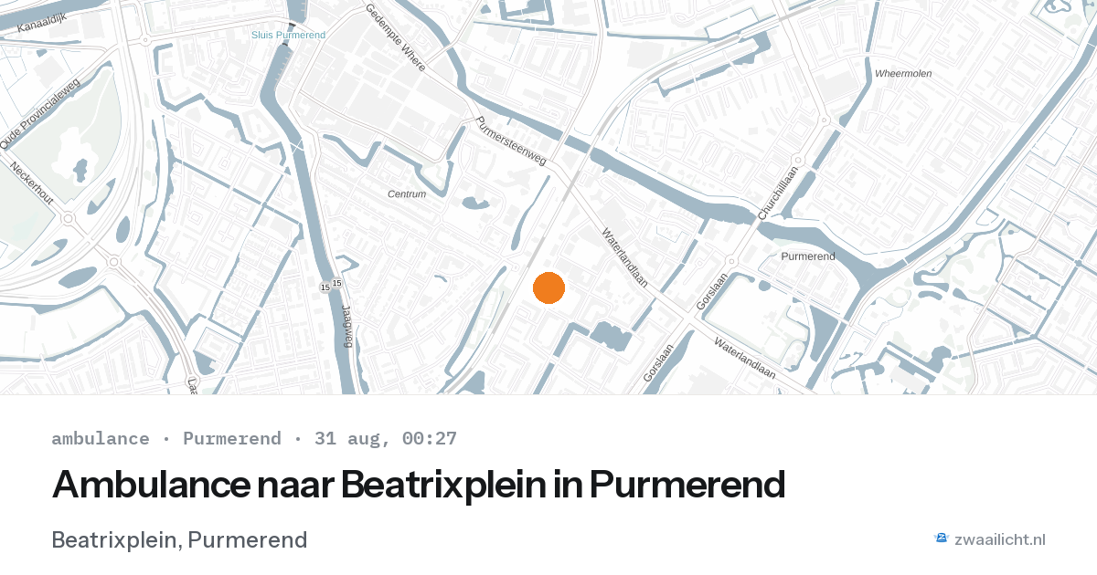 Ambulance naar Beatrixplein in Purmerend — 30 aug 2026