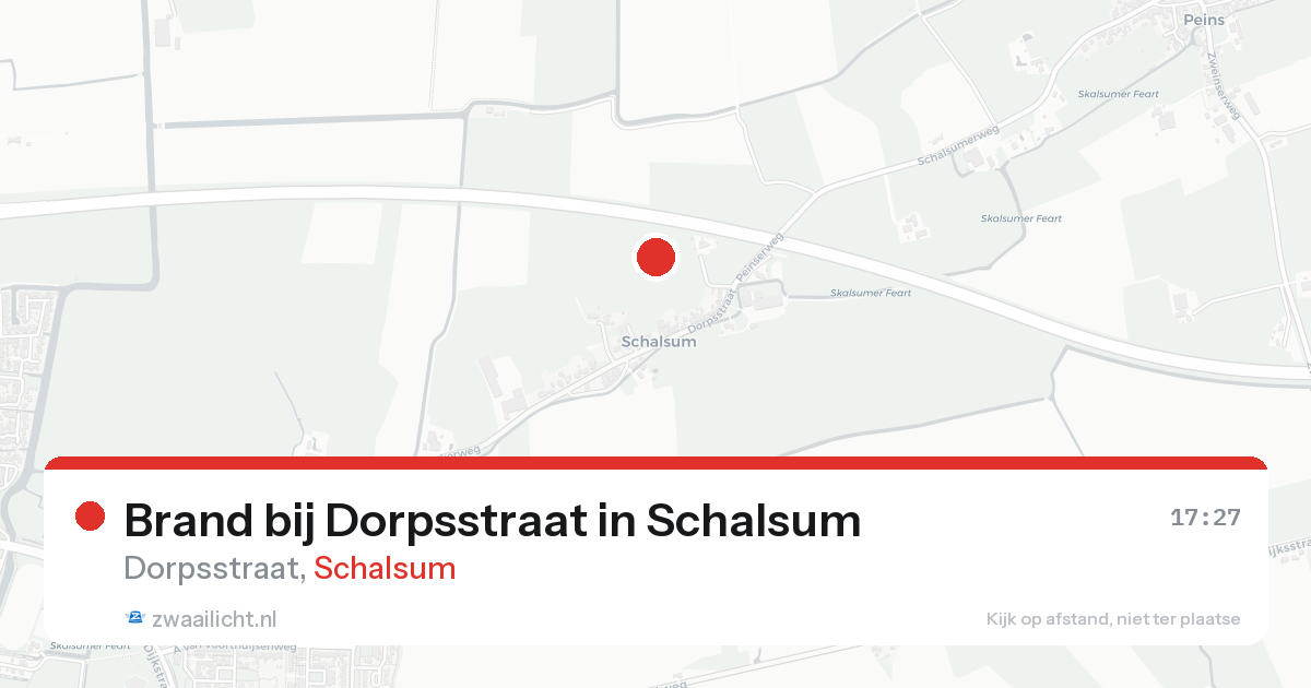 Brand bij Dorpsstraat in Schalsum — 24 aug 2026