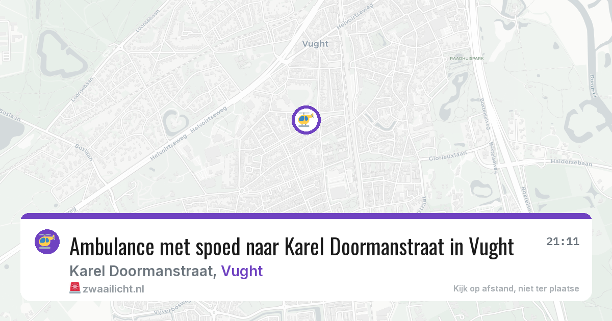 Ambulance met spoed naar Karel Doormanstraat in Vught — 20 jun 2026