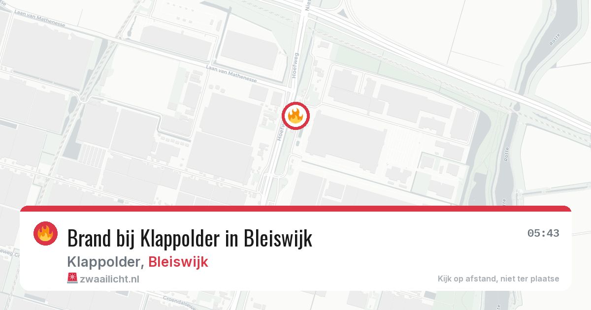 Brand bij Klappolder in Bleiswijk — 7 jul 2026