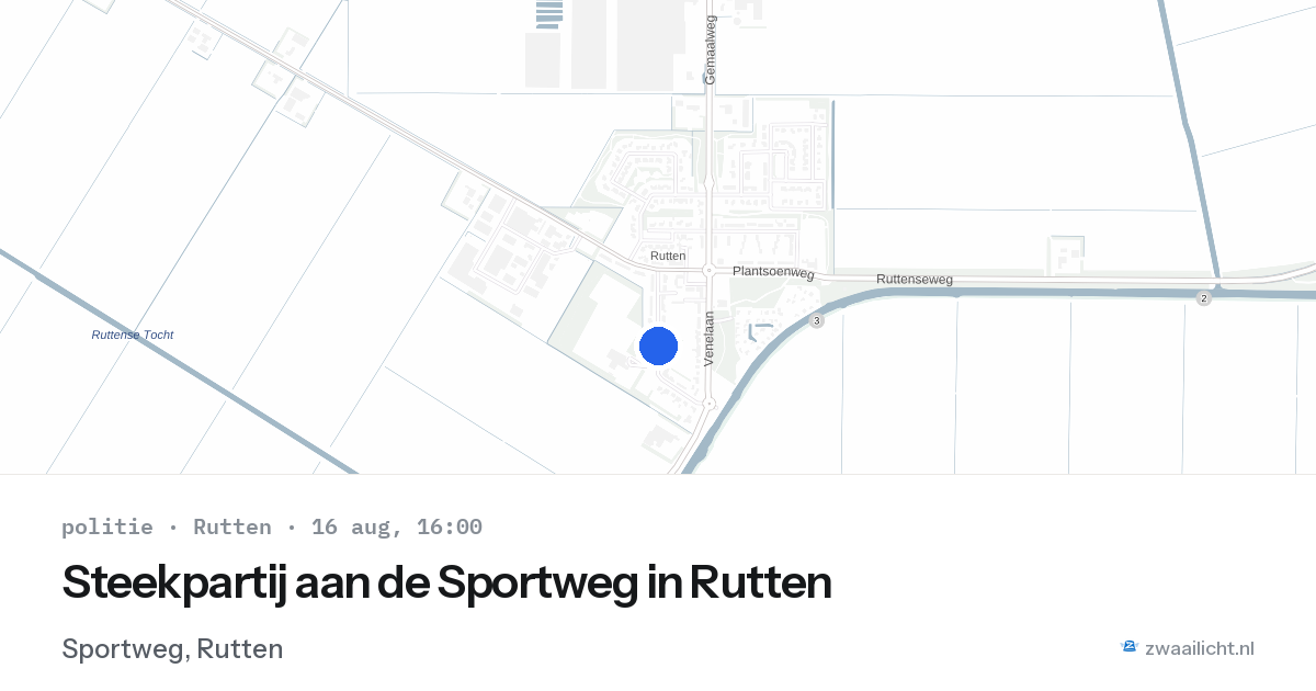 Steekpartij aan de Sportweg in Rutten — 16 aug 2026