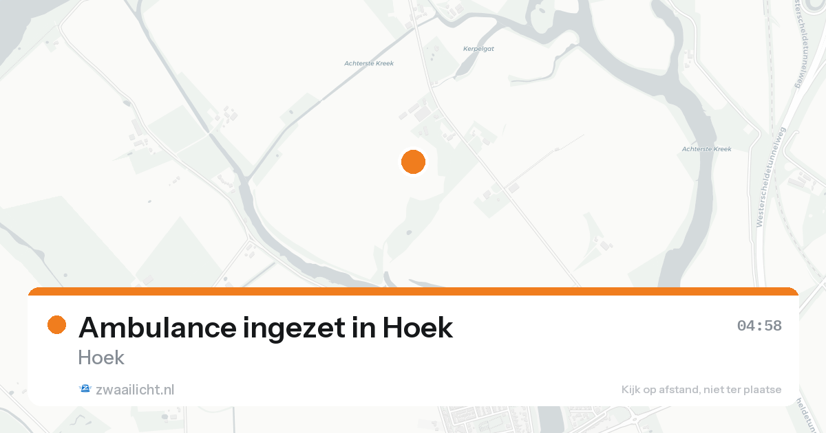 Ambulance ingezet in Hoek — 20 aug 2026