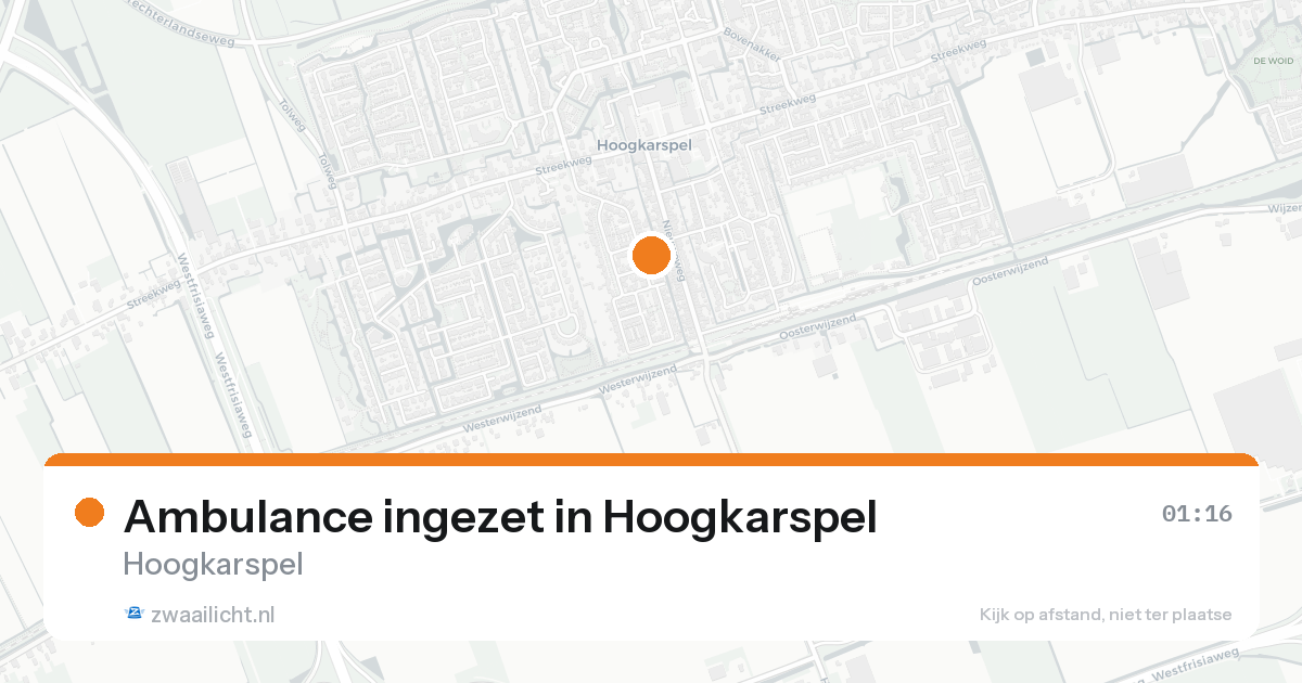 Ambulance ingezet in Hoogkarspel — 23 aug 2026 | 🚨 Zwaailicht.nl