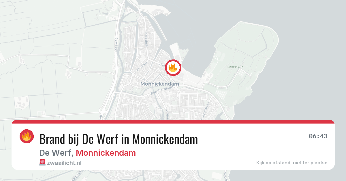 Brand bij De Werf in Monnickendam — 23 jul 2026