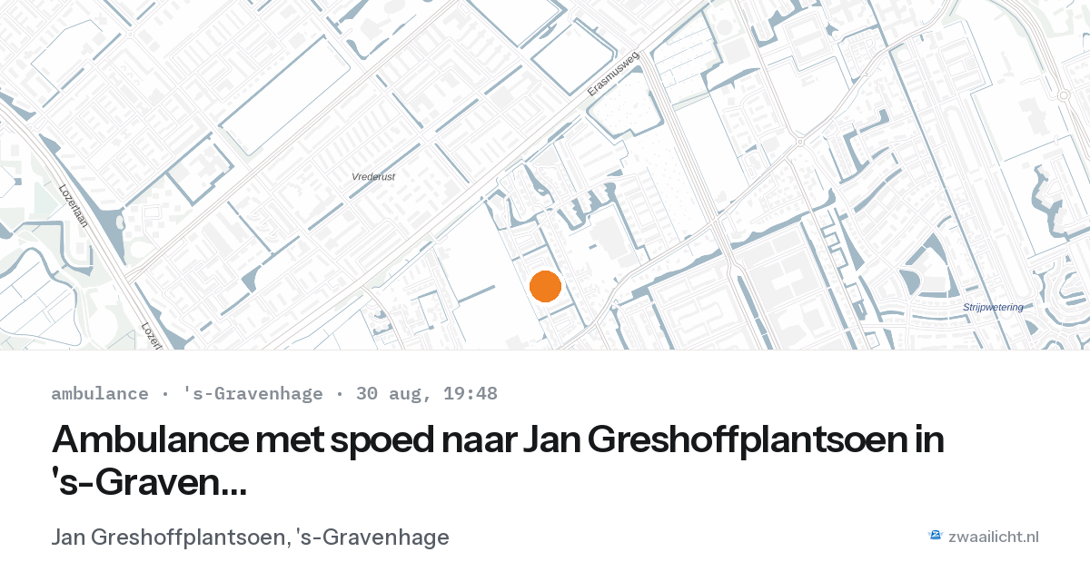 Ambulance met spoed naar Jan Greshoffplantsoen in 's-Gravenhage — 30 aug 2026