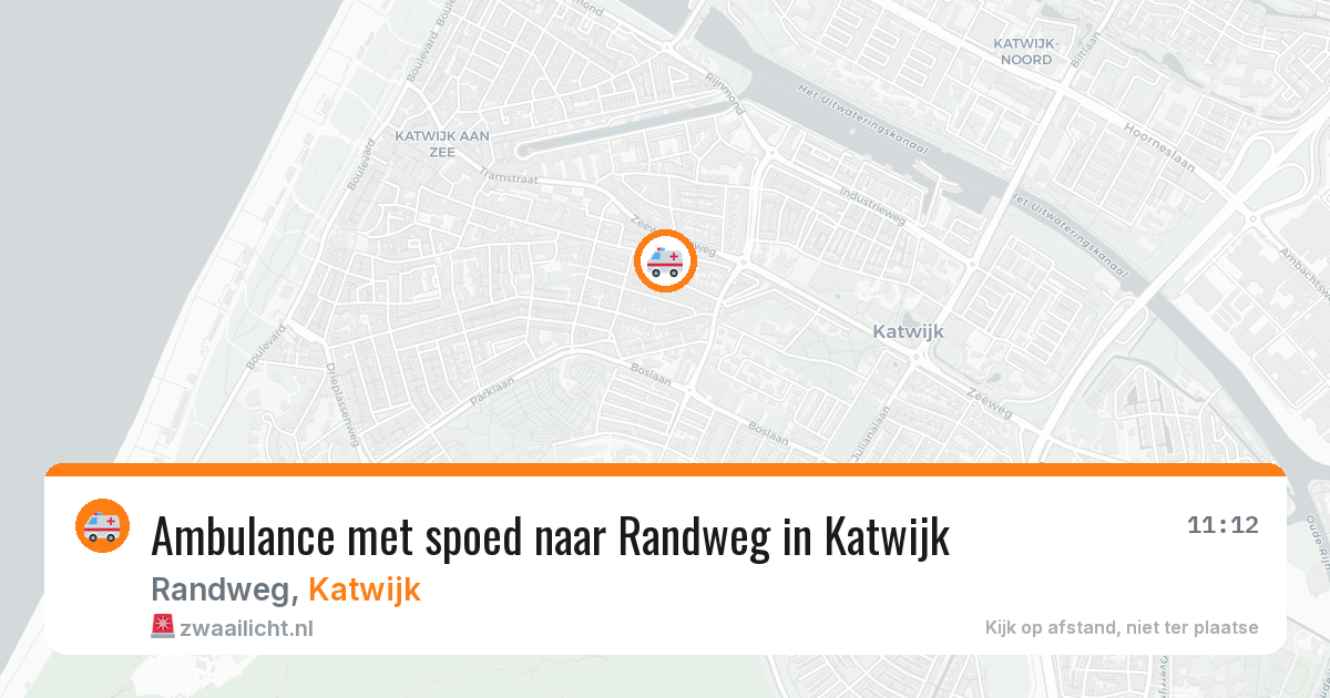 Ambulance met spoed naar Randweg in Katwijk — 12 jun 2026