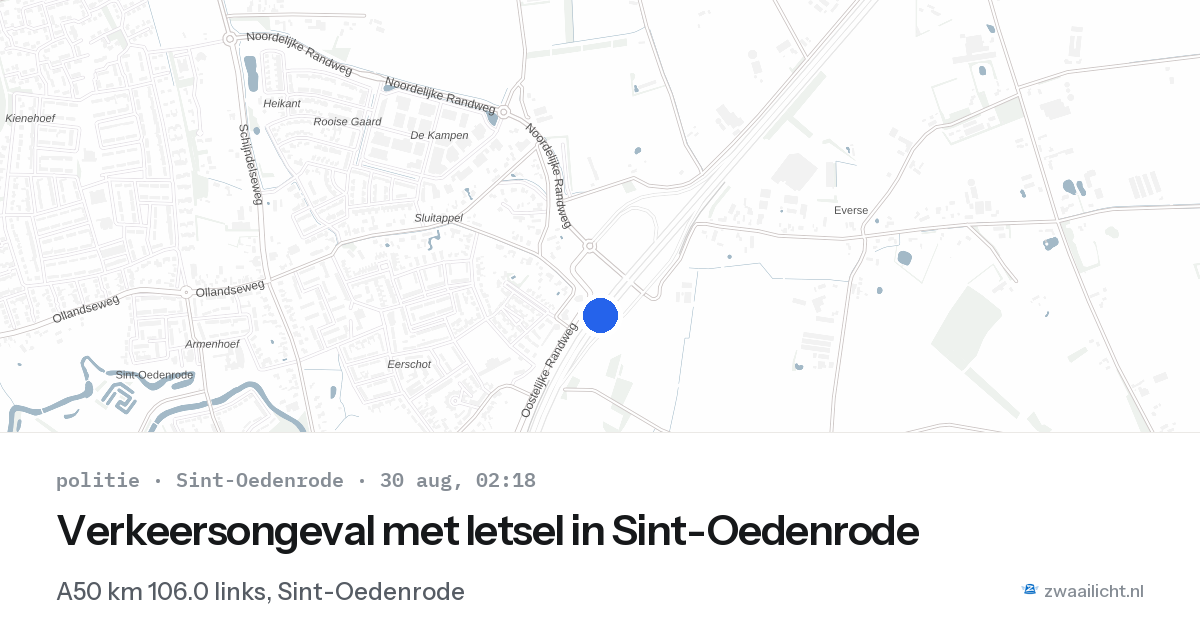 Verkeersongeval met letsel in Sint-Oedenrode — 30 aug 2026