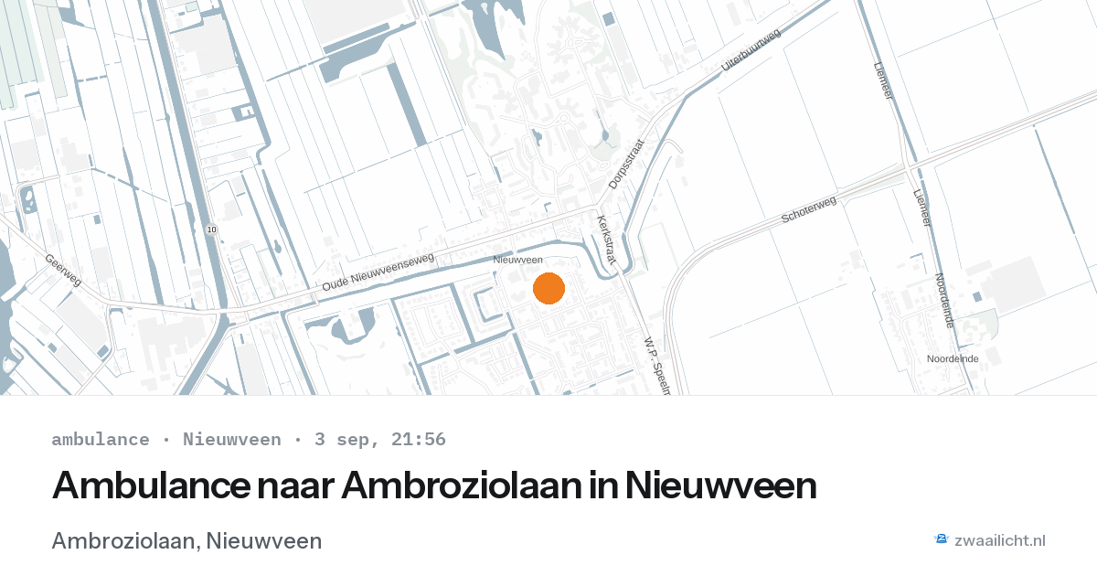 Ambulance naar Ambroziolaan in Nieuwveen — 3 sep 2026