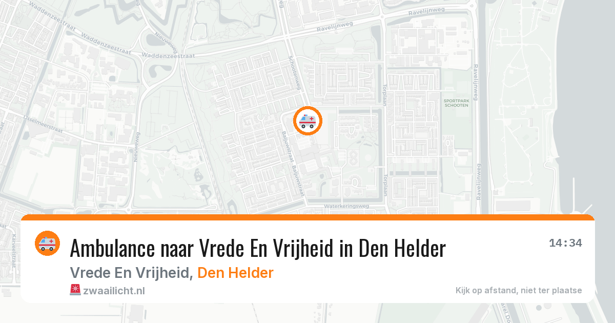 Ambulance naar Vrede En Vrijheid in Den Helder — 25 jul 2026