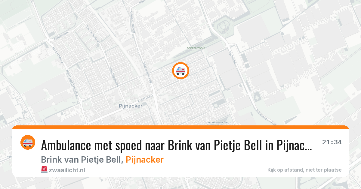 Ambulance met spoed naar Brink van Pietje Bell in Pijnacker — 23 jun 2026