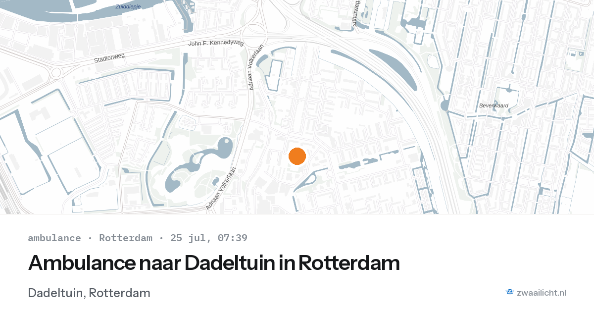 Ambulance naar Dadeltuin in Rotterdam — 25 jul 2026