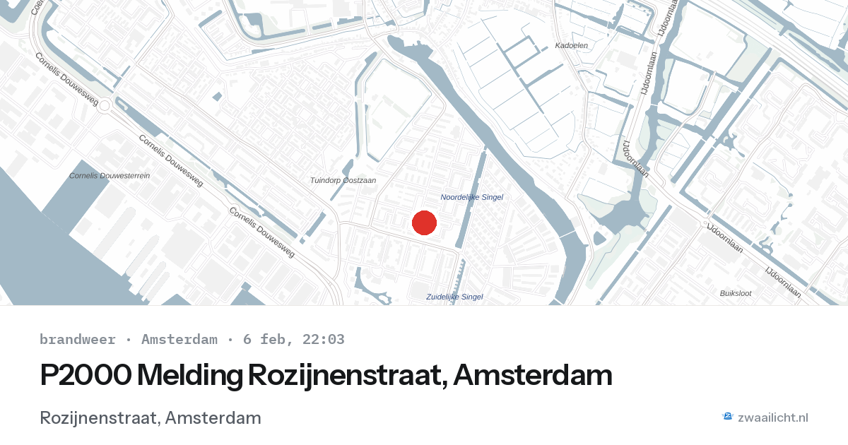 P2000 Melding Rozijnenstraat, Amsterdam — 6 feb 2026