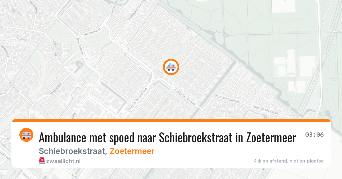 Ambulance met spoed naar Schiebroekstraat in Zoetermeer — 4 jul 2026