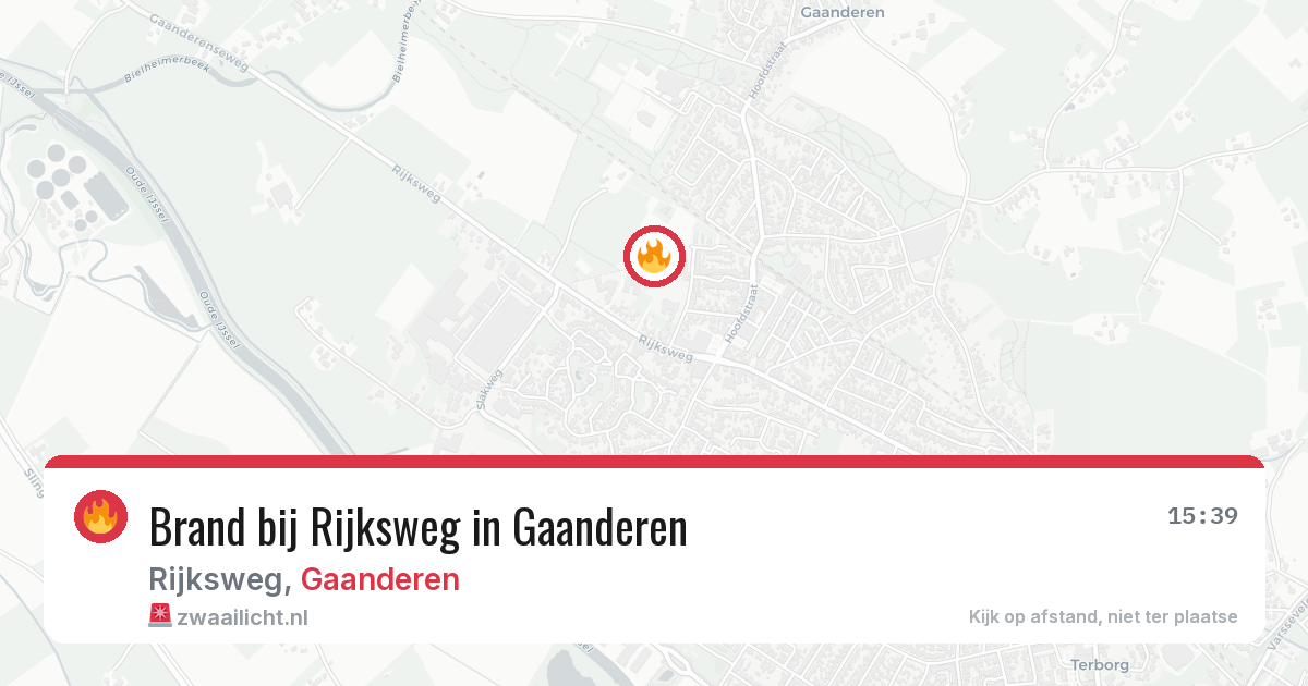 Brand bij Rijksweg in Gaanderen — 8 mrt 2026