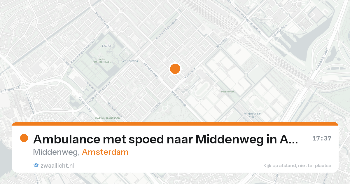 Ambulance met spoed naar Middenweg in Amsterdam — 17 aug 2026