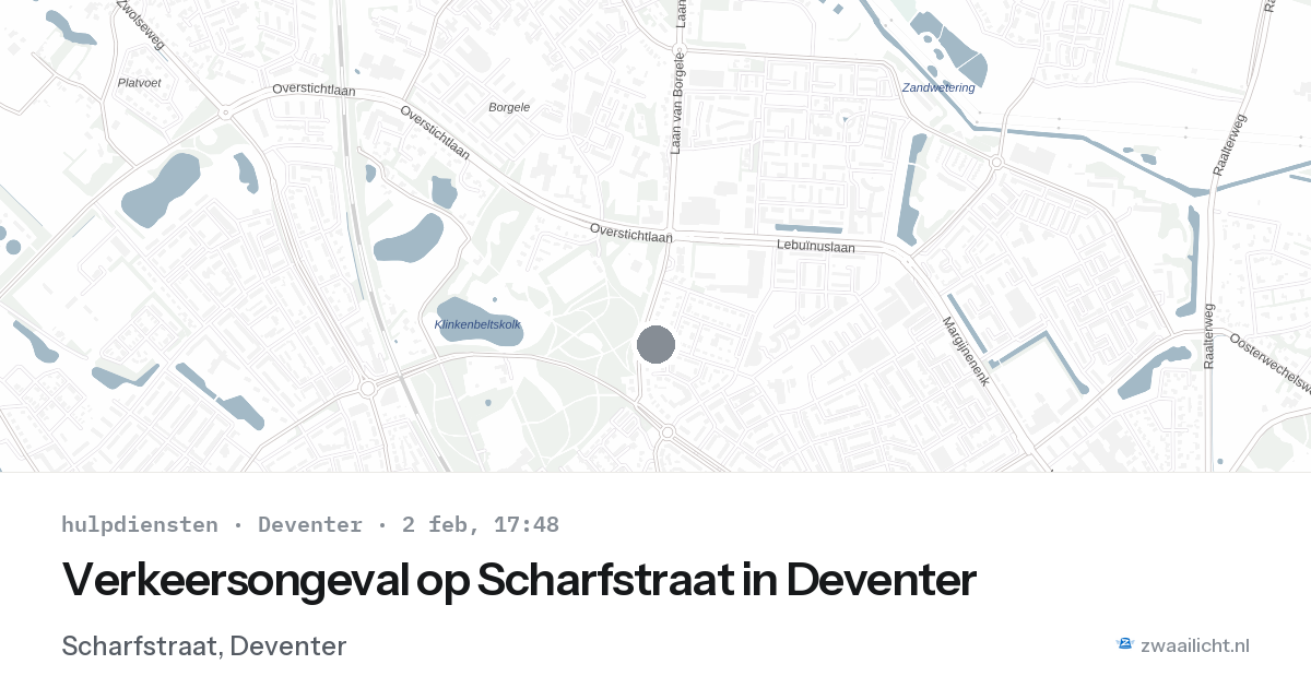 Verkeersongeval op Scharfstraat in Deventer — 2 feb 2026