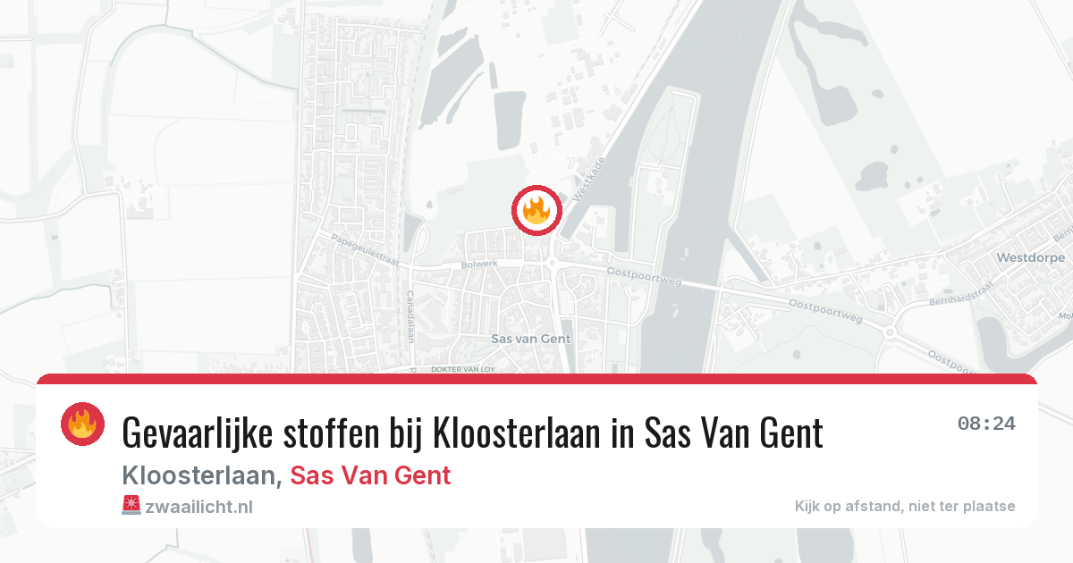 Gevaarlijke stoffen bij Kloosterlaan in Sas Van Gent — 11 jun 2026