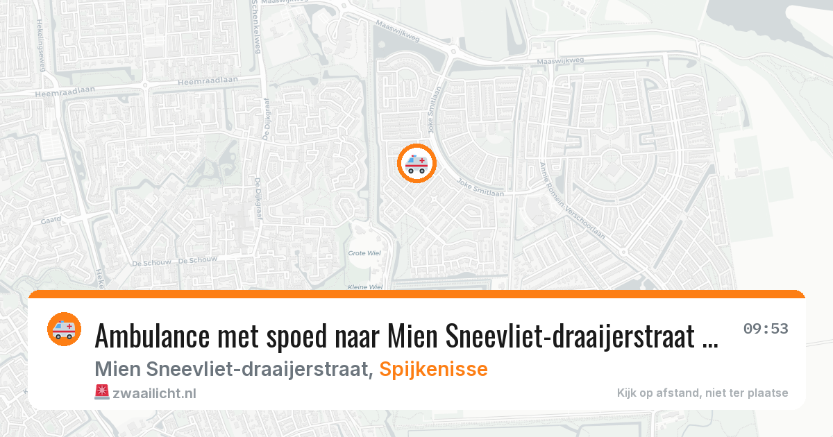 Ambulance met spoed naar Mien Sneevliet-draaijerstraat in Spijkenisse — 22 jun 2026