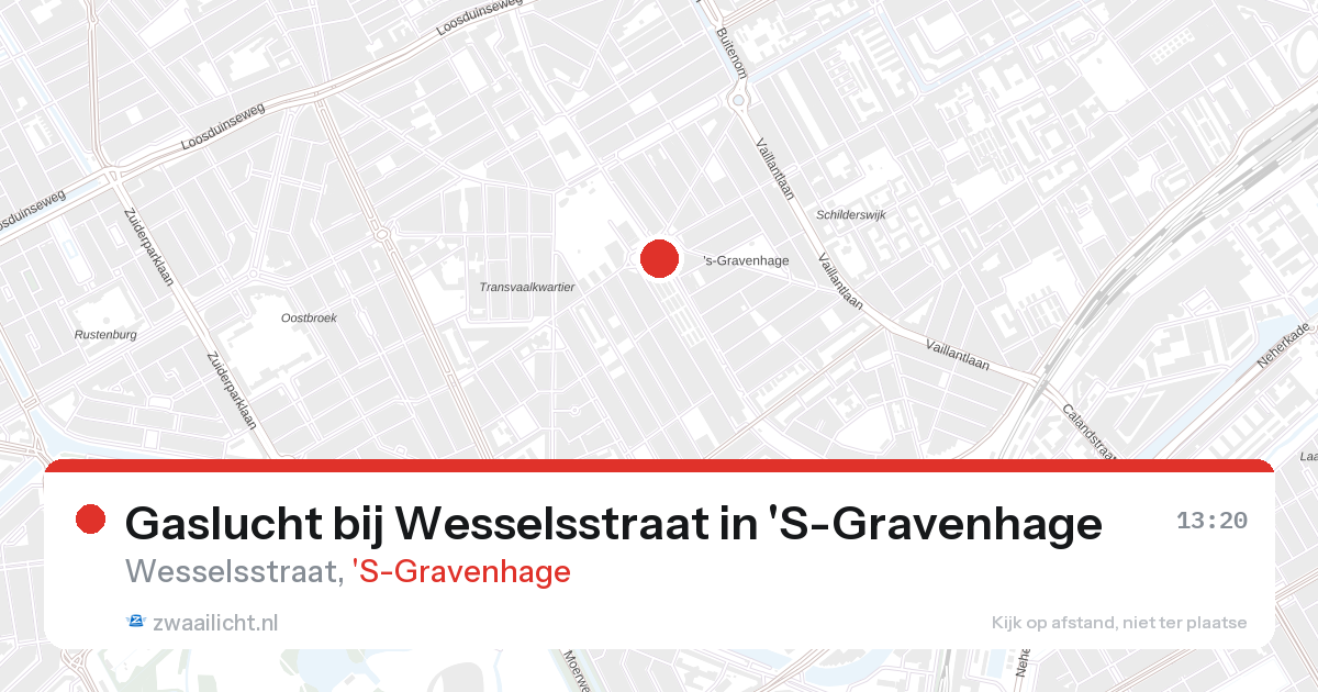 Gaslucht bij Wesselsstraat in 'S-Gravenhage — 28 aug 2026