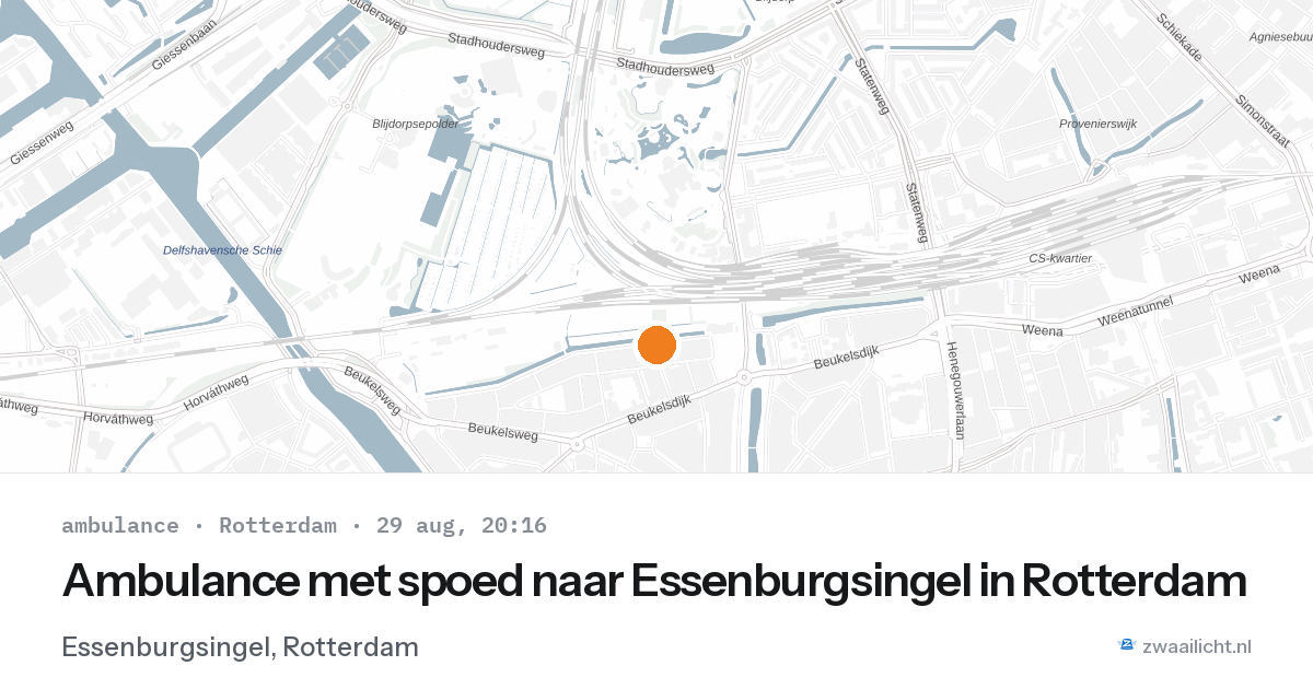 Ambulance met spoed naar Essenburgsingel in Rotterdam — 29 aug 2026