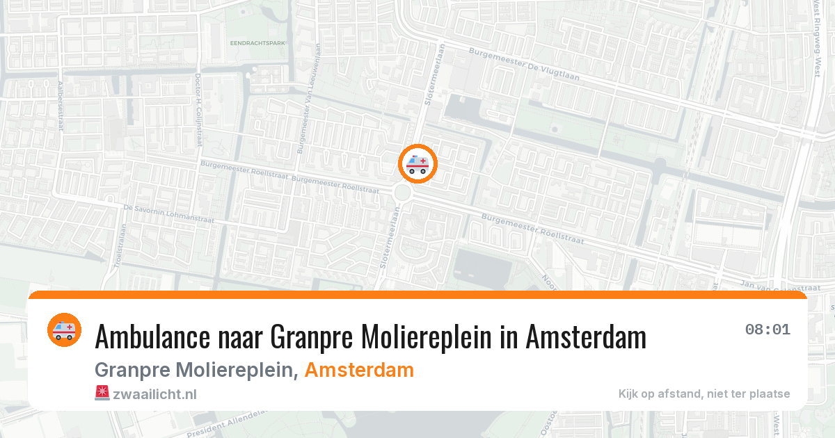 Ambulance naar Granpre Moliereplein in Amsterdam — 25 mei 2026