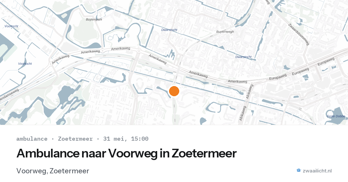 Ambulance naar Voorweg in Zoetermeer — 31 mei 2026