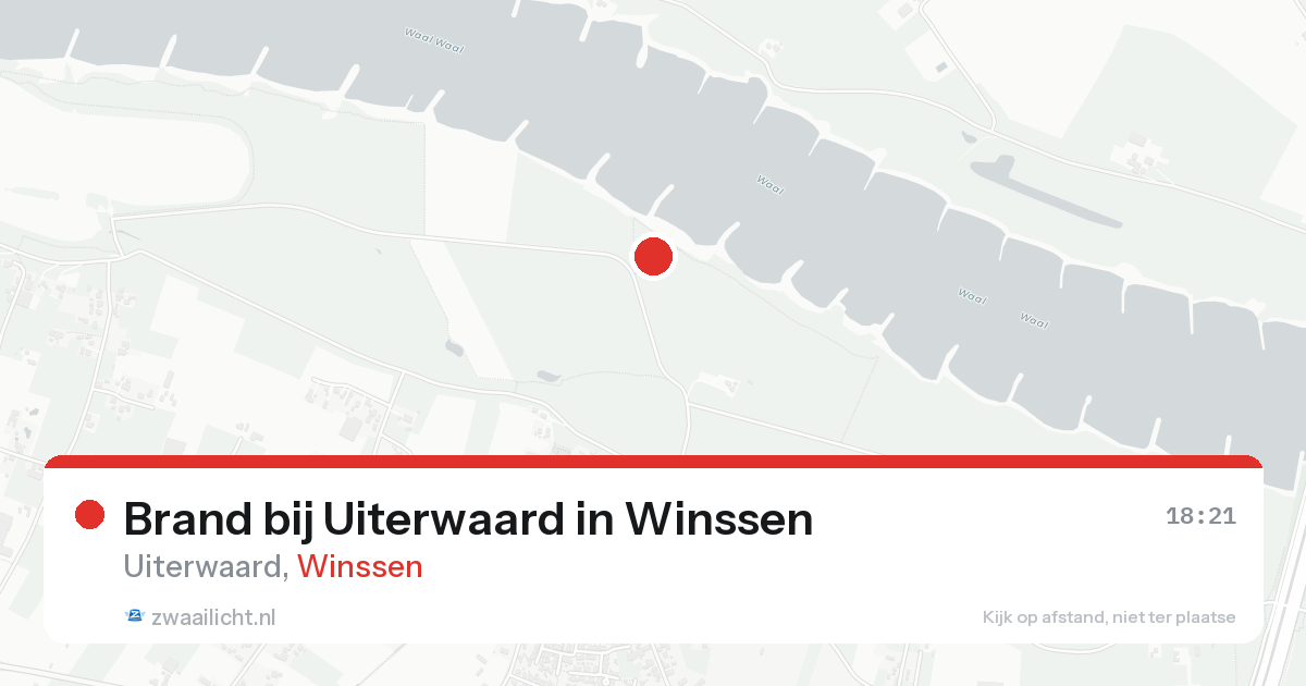 Brand bij Uiterwaard in Winssen — 16 aug 2026