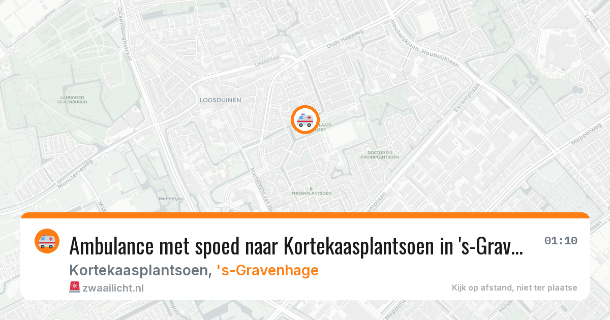 Ambulance met spoed naar Kortekaasplantsoen in 's-Gravenhage — 2 aug 2026