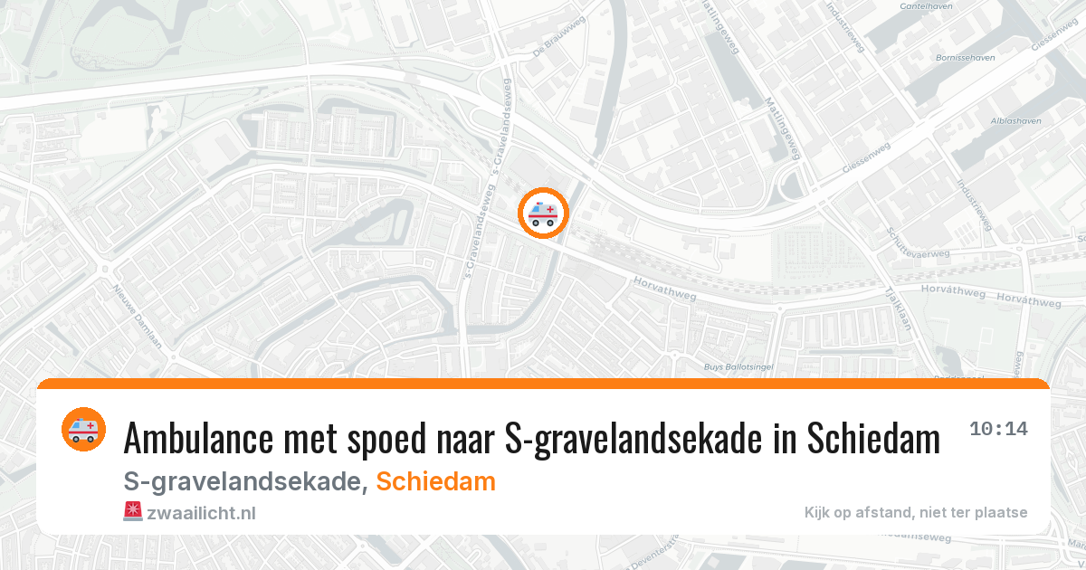 Ambulance met spoed naar S-gravelandsekade in Schiedam — 23 mei 2026