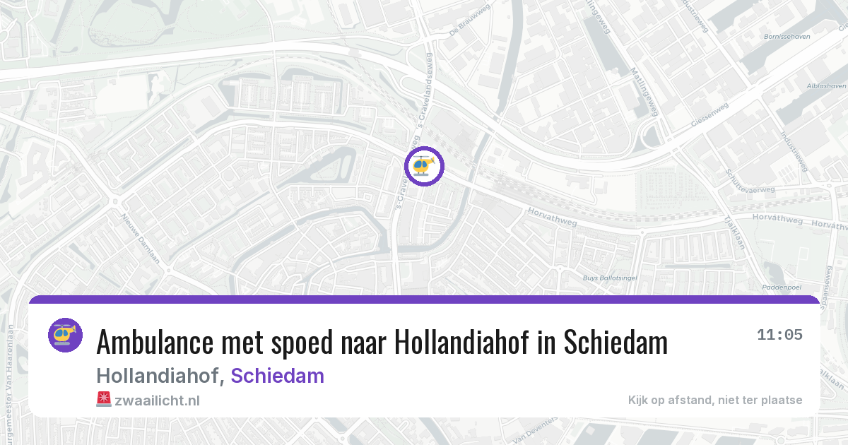 Ambulance met spoed naar Hollandiahof in Schiedam — 21 jun 2026