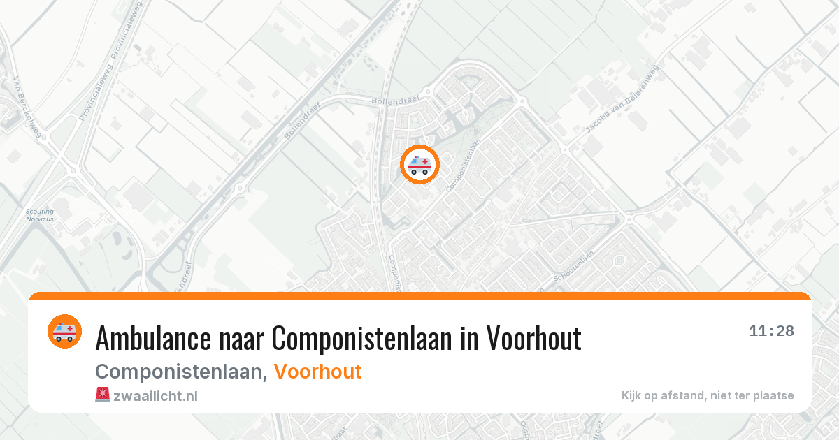 Ambulance naar Componistenlaan in Voorhout — 12 aug 2026