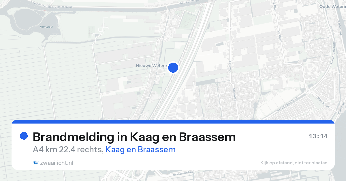 Brandmelding in Kaag en Braassem — 13 aug 2026