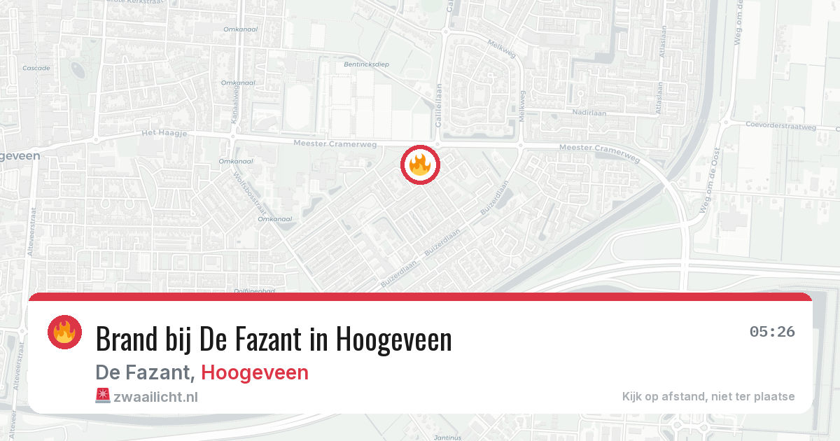 Brand bij De Fazant in Hoogeveen — 20 jun 2026