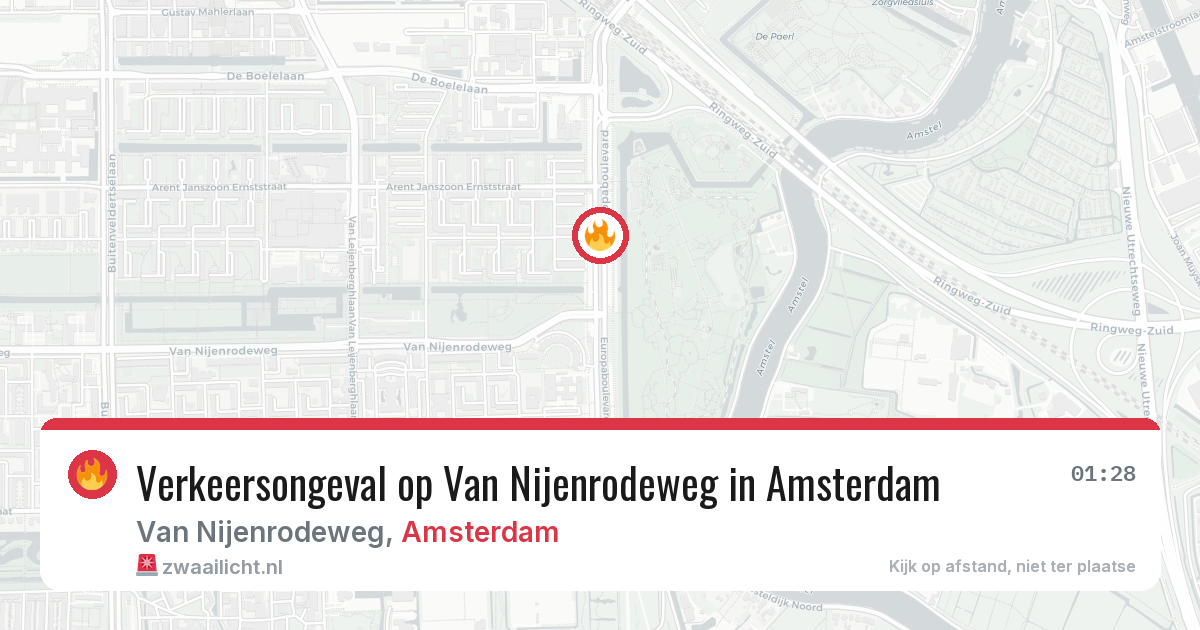 Verkeersongeval op Van Nijenrodeweg in Amsterdam — 27 jun 2026