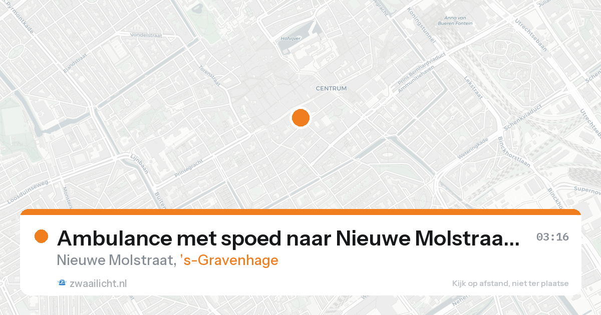 Ambulance met spoed naar Nieuwe Molstraat in 's-Gravenhage — 24 aug 2026