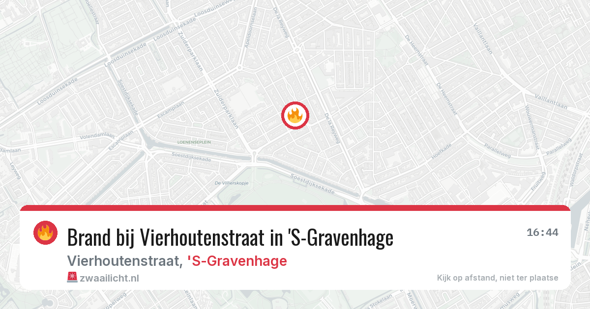 Brand bij Vierhoutenstraat in 'S-Gravenhage — 20 jun 2026