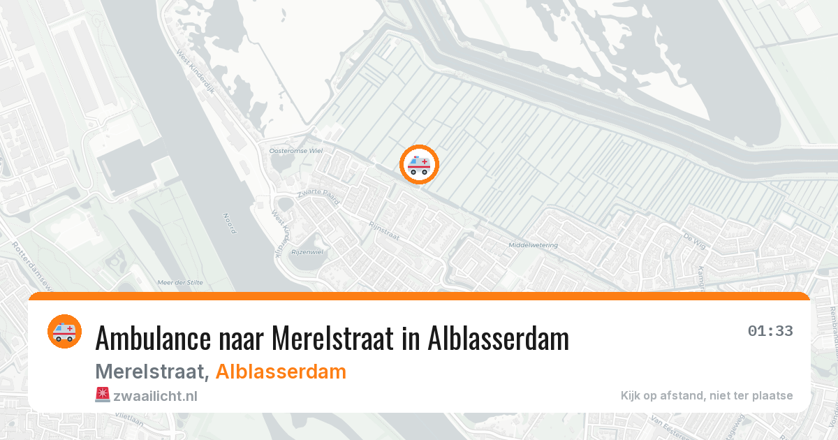 Ambulance naar Merelstraat in Alblasserdam — 10 aug 2026