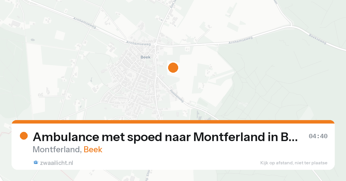 Ambulance met spoed naar Montferland in Beek — 16 aug 2026