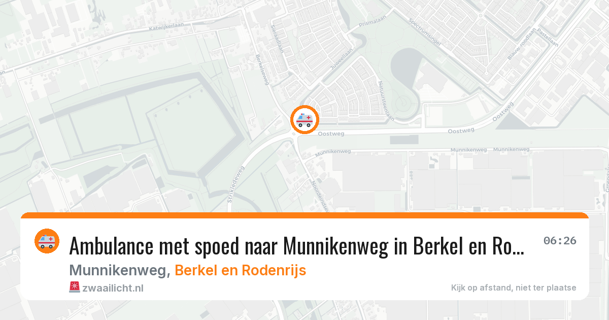 Ambulance met spoed naar Munnikenweg in Berkel en Rodenrijs — 2 jun 2026