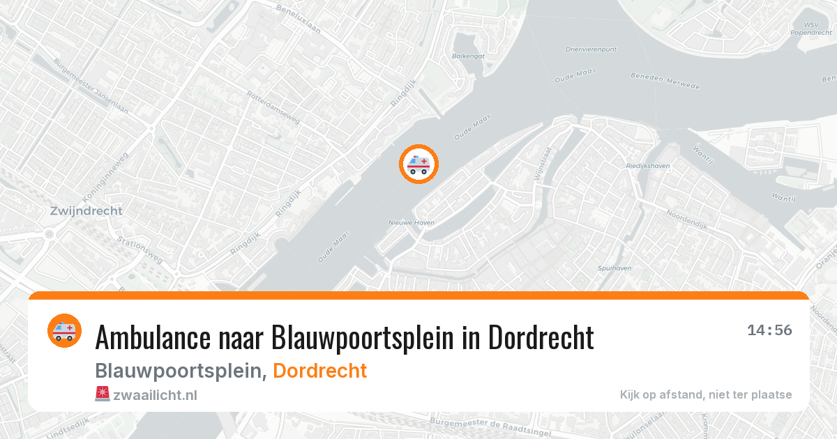 Ambulance naar Blauwpoortsplein in Dordrecht — 28 mrt 2026