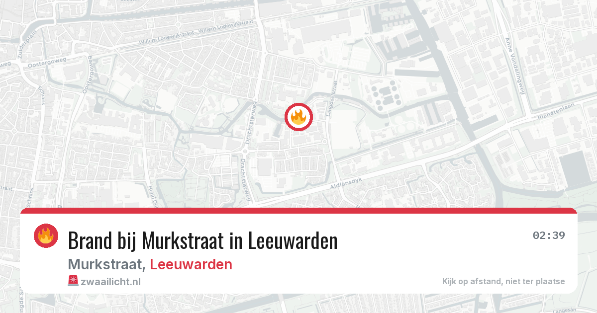 Brand bij Murkstraat in Leeuwarden — 2 jul 2026