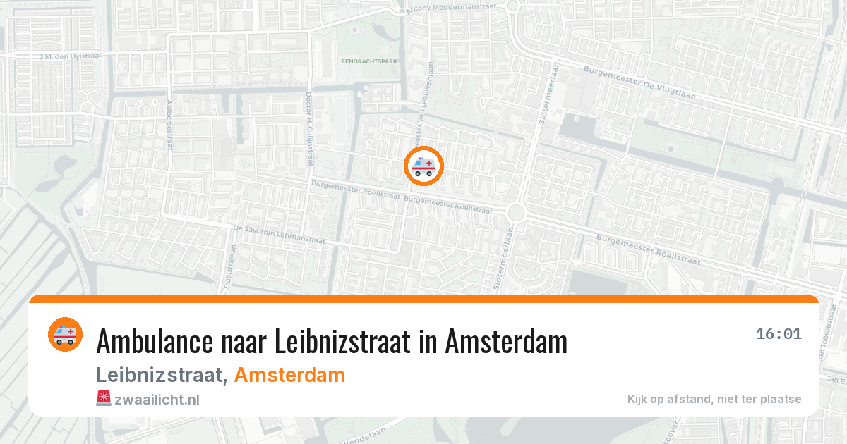 Ambulance naar Leibnizstraat in Amsterdam — 27 jul 2026