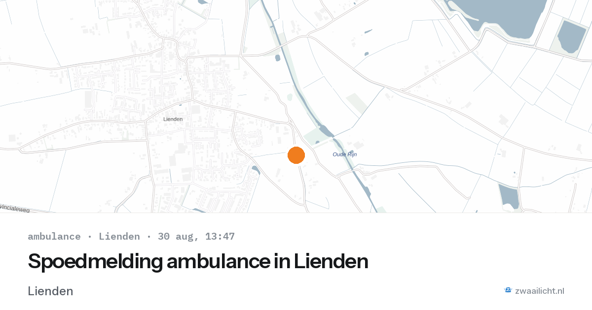 Spoedmelding ambulance in Lienden — 30 aug 2026