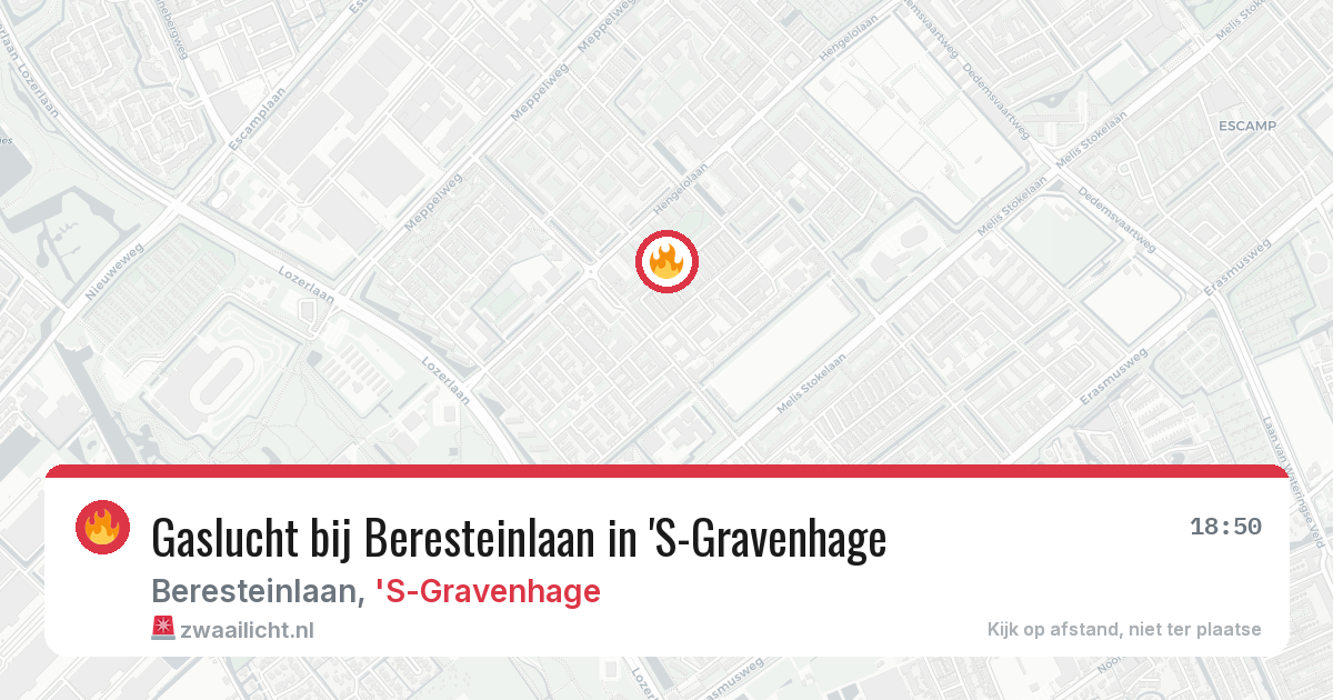 Gaslucht bij Beresteinlaan in 'S-Gravenhage — 14 apr 2026