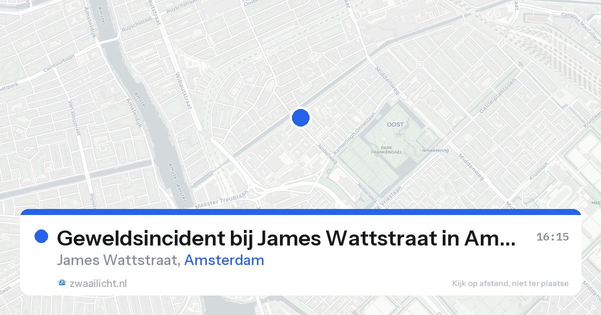 Geweldsincident bij James Wattstraat in Amsterdam — 21 aug 2026